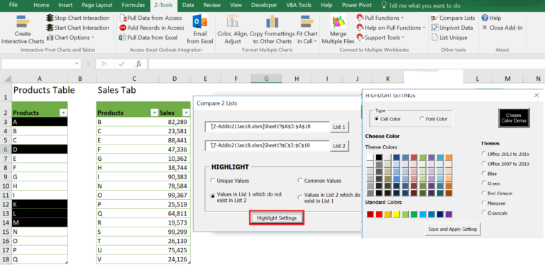 Compare 2 lists power bi excel are better together